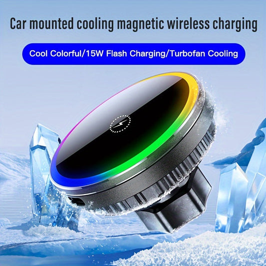 MagSafe Car Wireless Charger for iPhone 12-16 – Magnetic Air Vent Mount with Dual Cooling Fans, Qi1 Fast Charging