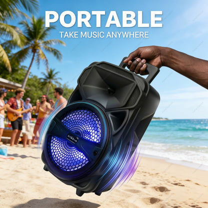 1000W Karaoke Machine with Wireless Bluetooth Party Speaker, 8-Inch Subwoofer, Loud Sound System