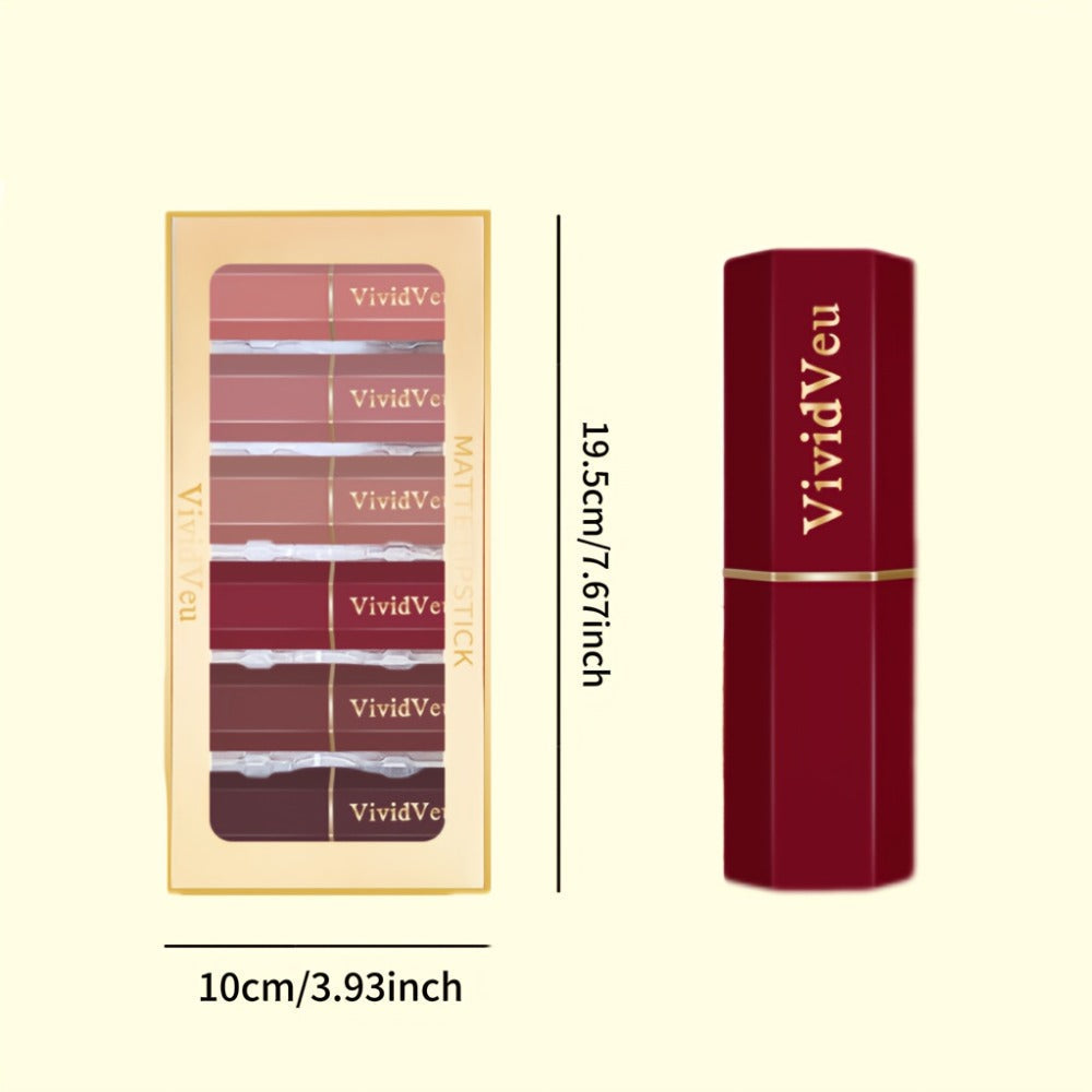 Cream Lipstick Set 6 Colors Long-Lasting Moisturizing – Smooth Creamy Finish Lip Color for All Skin Tones Everyday Party Holiday Makeup Gift