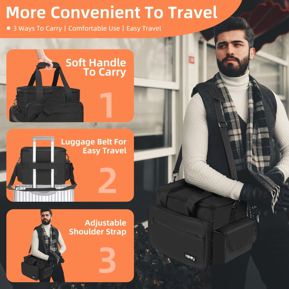 DJ Gig Bag with Removable Dividers, Padded Controller Mixer Carrying Case, Modular Interior, Touring Studio Travel Ready