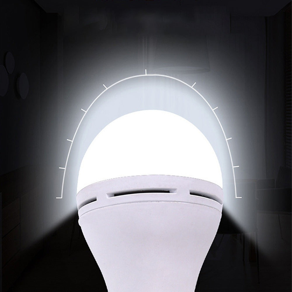 Rechargeable Emergency LED Light Bulb 12W 6500K 2000mAh with Polished Metal Finish for Home, Desk and Accent Lighting