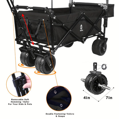 Folding Wagon Cart for Garden, Patio and Yard Use, with the Listed Configuration, for Everyday Use and Organized Storage