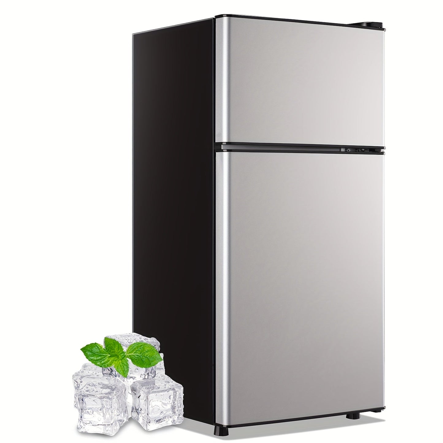 Mini Refrigerator with Freezer, 2.4 Cu Ft Double Door Small Fridge with Removable Shelves & Adjustable Feet