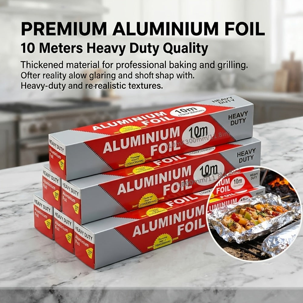 Aluminum Foil Rolls Heavy Duty – Thick Tin Foil for Baking, Grilling, BBQ & Food Wrapping, Disposable Kitchen Foil for Restaurants & Home