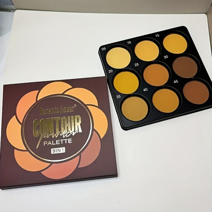 9 Color Contour Palette Matte Waterproof Full Coverage Concealer Eyeshadow Foundation Primer Oil Control 3D Face Sculpting Natural Makeup