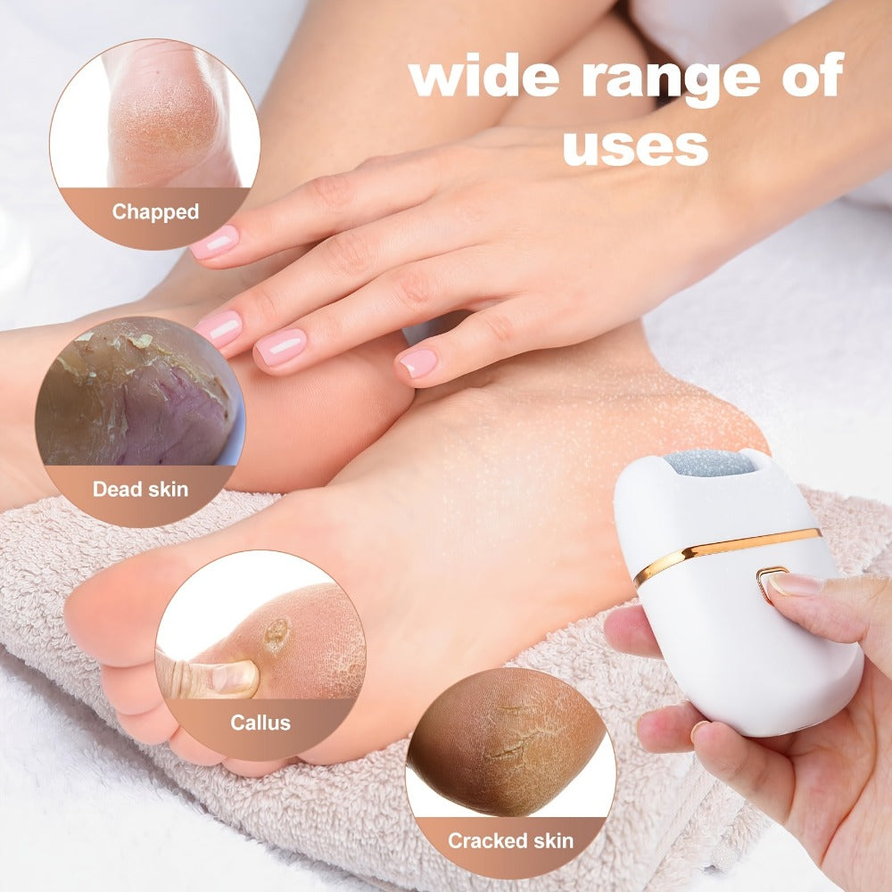 Electric Callus Remover Rechargeable Foot Grinder with 3 Replacement Heads 2 Speed Settings IPX5 Waterproof USB Charging Portable Pedicure