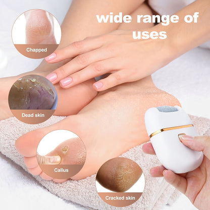 Electric Callus Remover Rechargeable Foot Grinder with 3 Replacement Heads 2 Speed Settings IPX5 Waterproof USB Charging Portable Pedicure