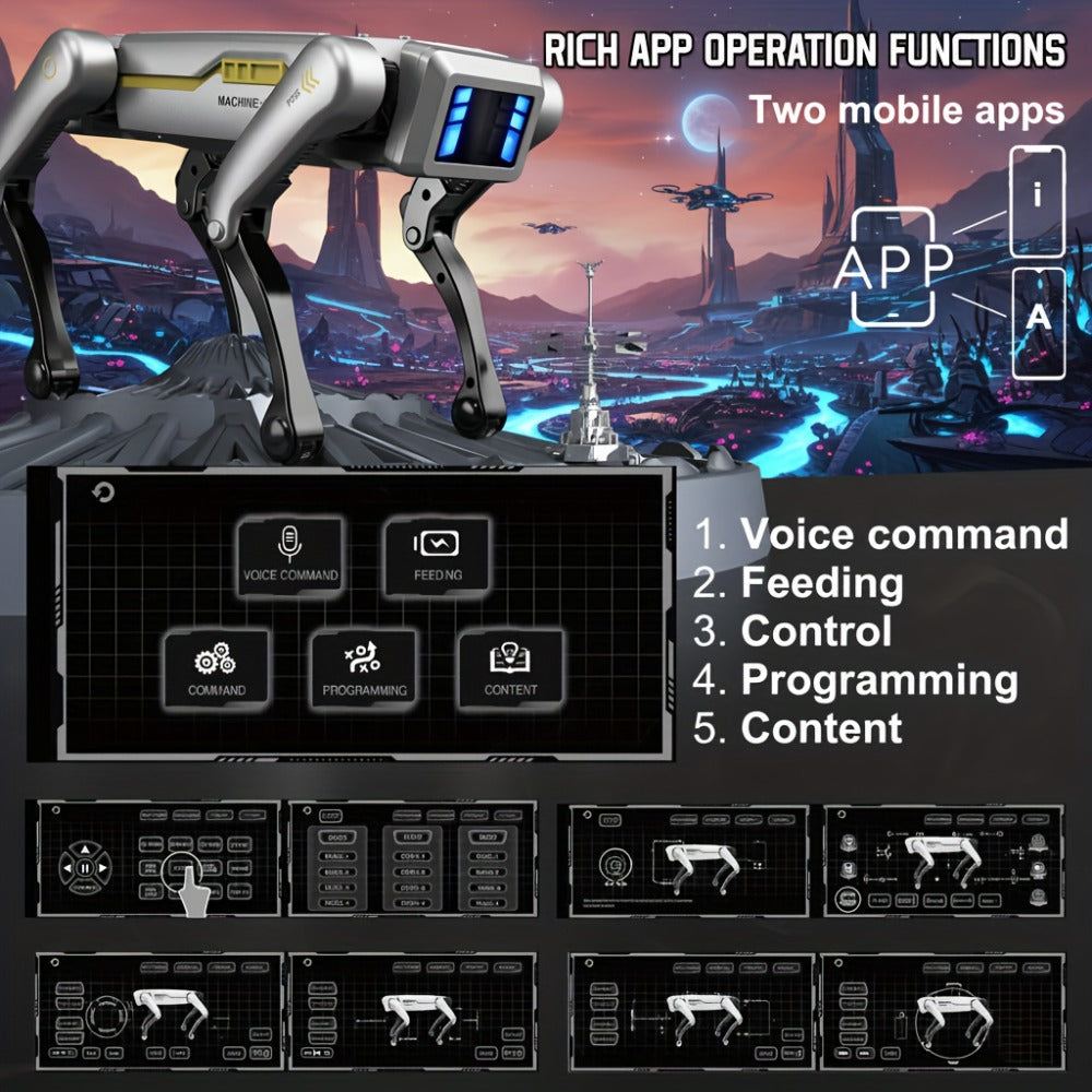 Robot Dog Toy with AI Voice Control & RC Remote, 2.4GHz 99Ft Range, App Programming, Dancing & Storytelling