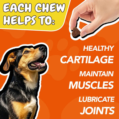 Dog Joint Supplement Chews – Glucosamine, Chondroitin & Alaskan Salmon Oil for Dogs & Cats, Mobility & Cartilage Support