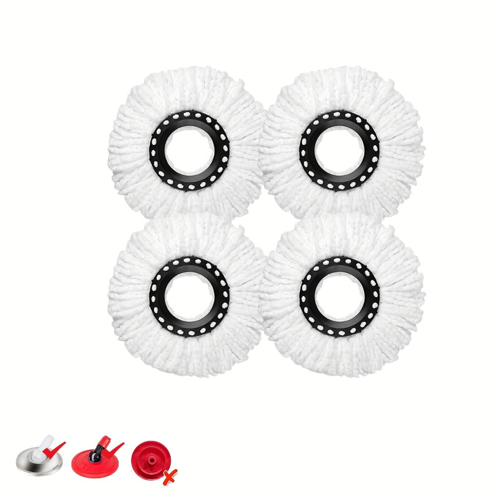 Microfiber Spin Mop Replacement Heads 8 Pack, 360° Universal Mop Refills for Standard Spin Mop Buckets, Machine Washable Reusable Mop Pads