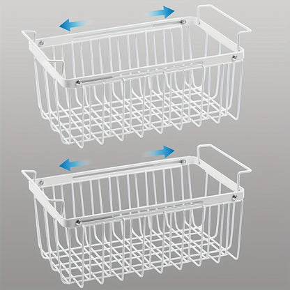 Freezer Organizer Bins, Expandable Chest Freezer Baskets with Hanging Handles – Adjustable Wire Basket 15.6" to 24.3"