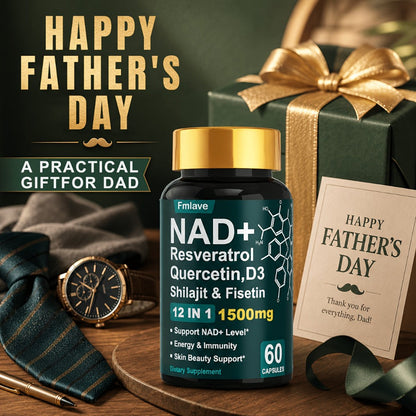 NAD+ Supplement Capsules 1500mg 12-in-1 with Nicotinamide Riboside & Quercetin for Bath Time, Home Spa and Personal Care