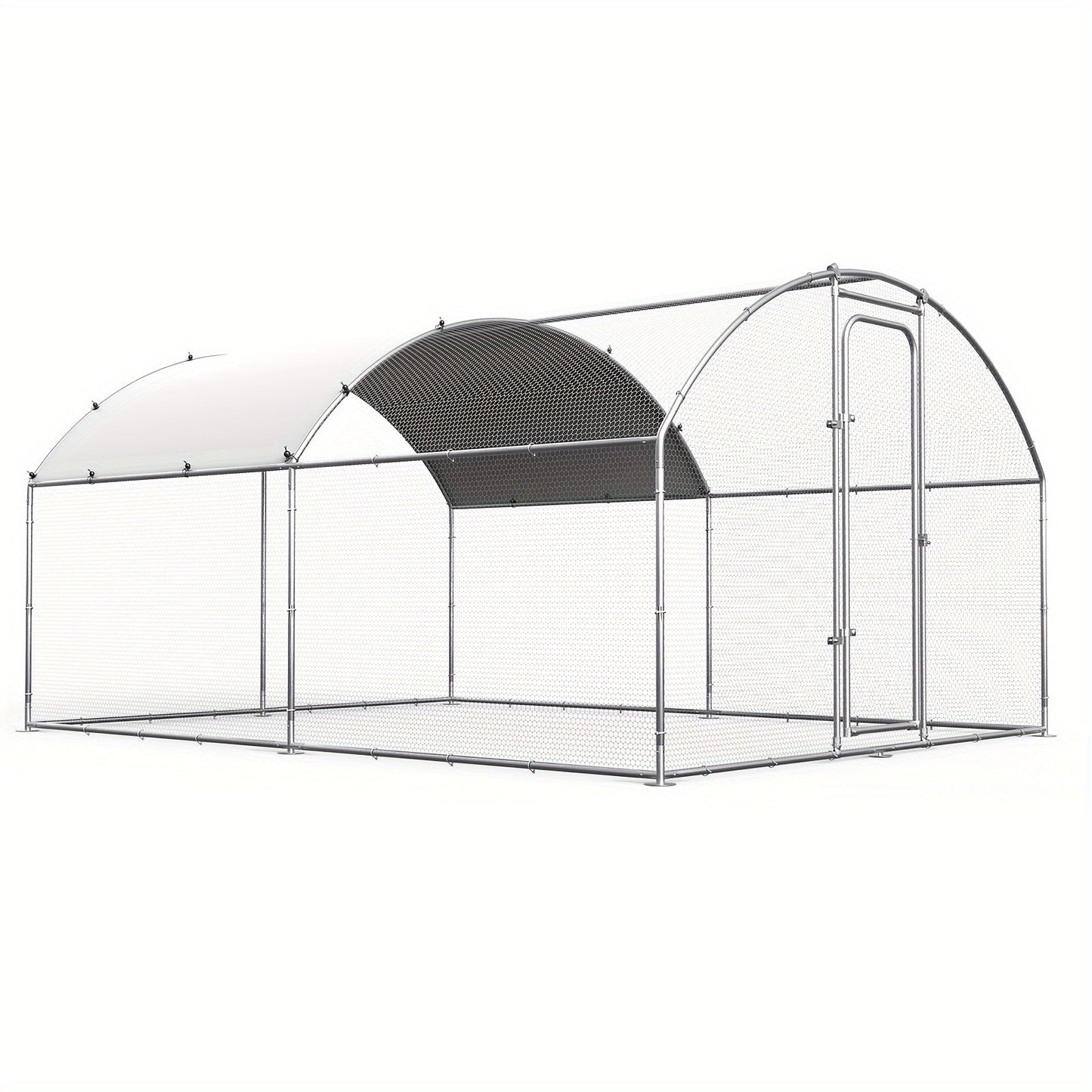 Walk-in Chicken Pen Large Metal Outdoor Poultry Enclosure Cover Yard Cage for Chickens Ducks Rabbits 3 Sizes Available