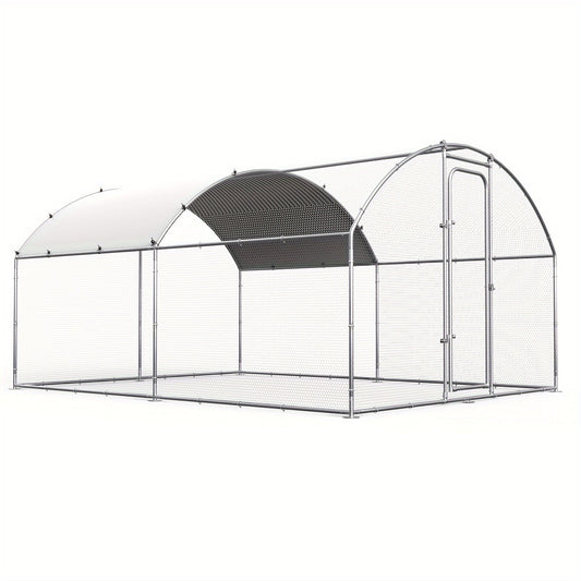 Walk-in Chicken Pen Large Metal Outdoor Poultry Enclosure Cover Yard Cage for Chickens Ducks Rabbits 3 Sizes Available