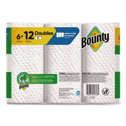 Bounty Select-A-Size Paper Towels 6 Double Rolls, 2-Ply 82 Sheets per Roll White Kitchen Paper Towel