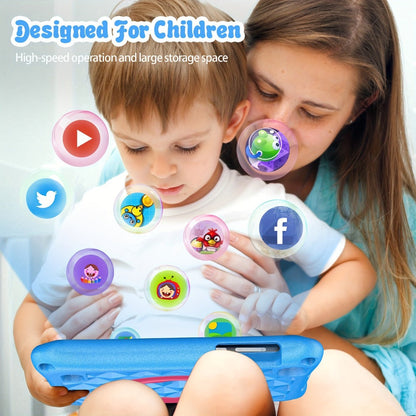 Kids Tablet PRITOM 7 Inch with Android 13, 4GB RAM, 32GB Storage, 1TB Expansion and Silicone Case