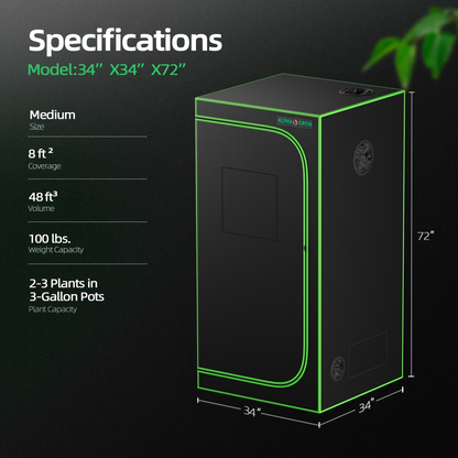 ALPHAGROW Grow Tent Greenhouse Portable 2X2/3X3/4X2/4X4 Ft High Reflective 1680D Mylar Canvas for Garden, Patio and Yard Use