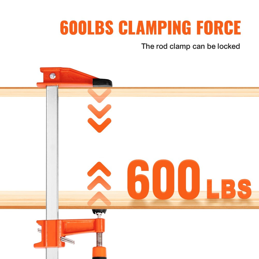 Bar Clamps for Woodworking 36 Inch 2-Pack, Quick-Change F Clamp Spreader with 600 lbs Load Limit, 2.5" Throat Depth