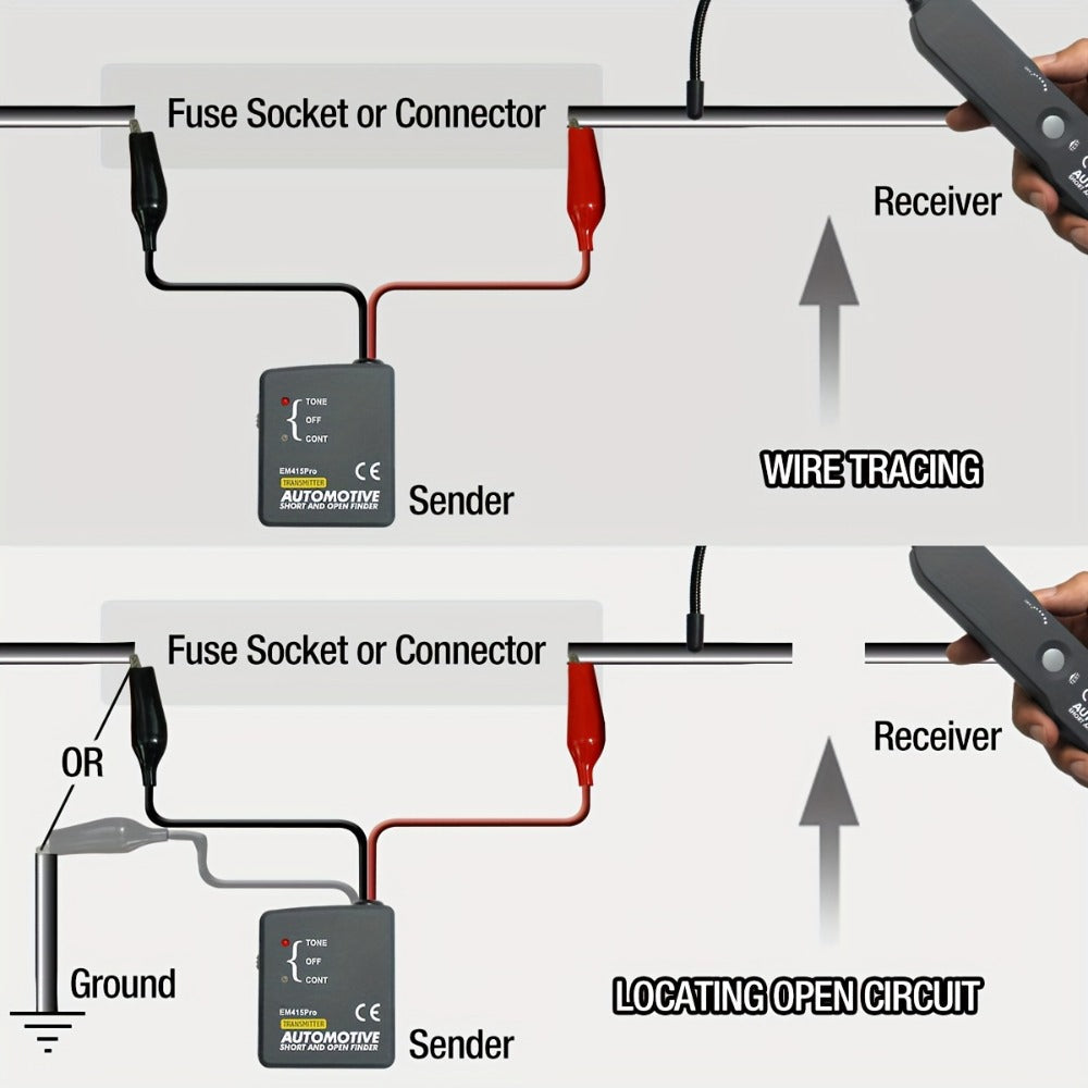EM415PRO Automotive Circuit Tracer & Short Circuit Detector – Open Circuit Finder, Wire Tracer Tool for Car Electrical Fault Diagnosis
