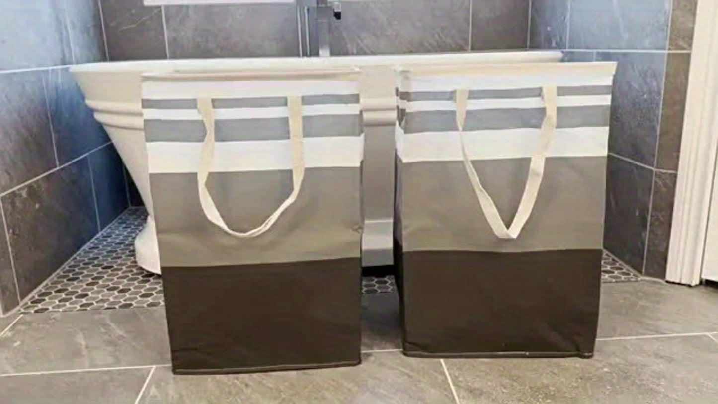 Collapsible Laundry Basket 3 Pack 75L – Freestanding Tall Clothes Hamper with Easy-Carry Handles for Bedroom, Bathroom, Family & Dorm