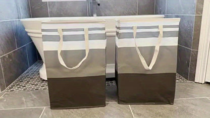 Collapsible Laundry Basket 3 Pack 75L – Freestanding Tall Clothes Hamper with Easy-Carry Handles for Bedroom, Bathroom, Family & Dorm