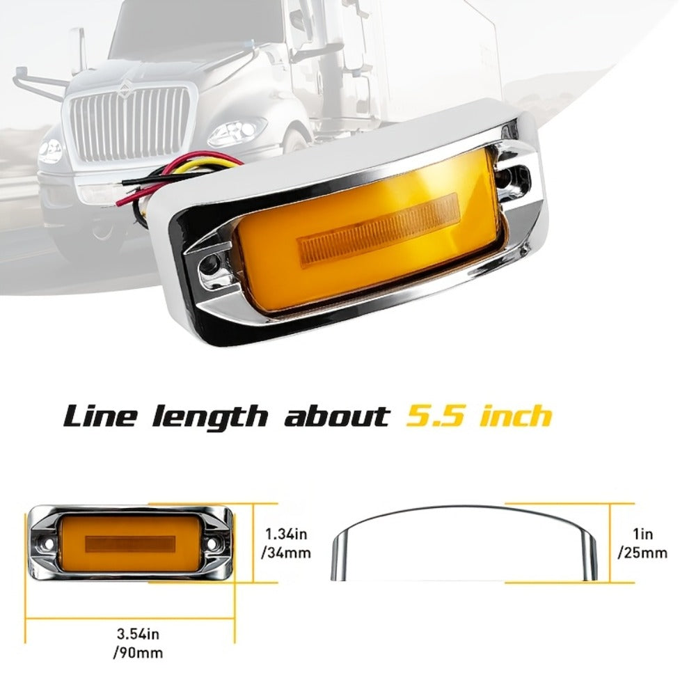 LED Car Side Marker Lights – Strobe Warning Flashing Signal Light for Truck Car Night Driving Safety, High/Low Brightness
