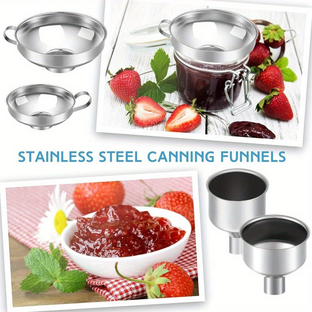 Stainless Steel Funnel Set of 12 Wide Mouth Kitchen Funnels for Mason Jar Canning Liquid Oil Jam Salad Dressing Transferring