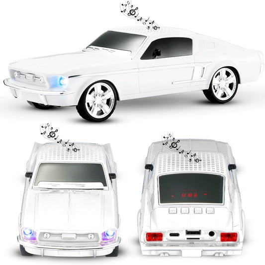 Fuzix WS-1967 Classic Car Bluetooth Speaker with LED Lights | Retro Replica Wireless Stereo, FM Radio, USB/TF/AUX, Built-in Mic