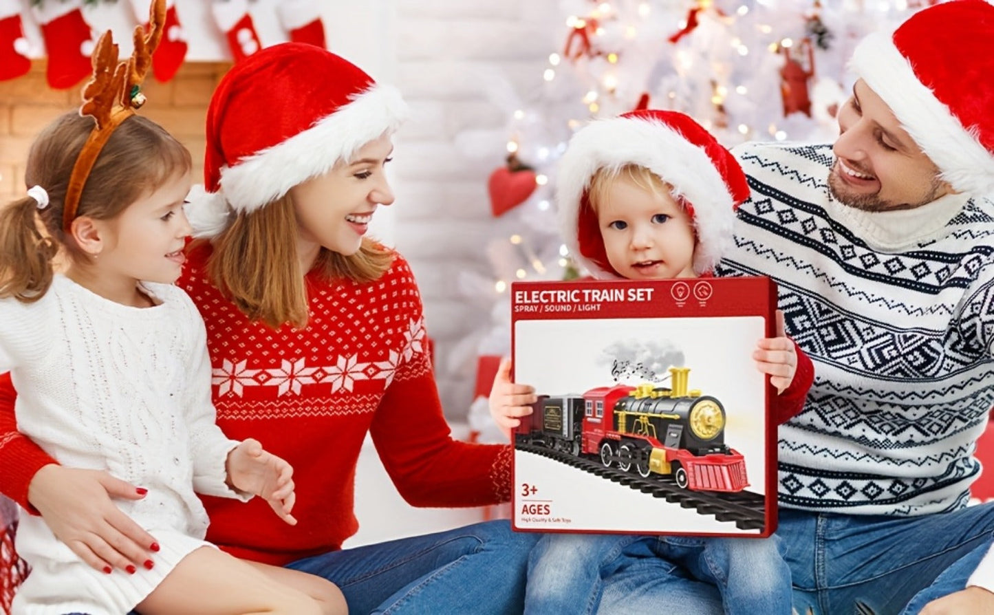 Electric Train Set for Kids with Steam Locomotive Engine Lights & Sound with the Listed Color, Size or Set Options for Everyday Use