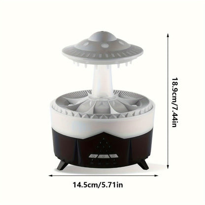 Raindrop Aroma Diffuser with Warm Center Light, Remote and Body-Button Controls in Black or White
