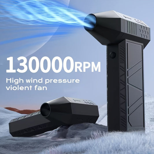 130000RPM Super Turbo Air Blower USB-C Fast Charging, 52M/S Hurricane Airflow, Adjustable Speed, 5000mAh Battery