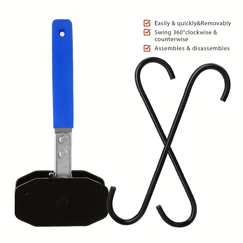 Blue-Handle Ratchet Brake Caliper Press with Removable Plate and Two Hook Bundle Options Pictured