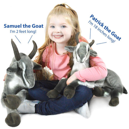 Stuffed Animal Patrick Pygmy Goat in 18-Inch Size with Acrylic Plush Fabric and Care for Character Display, Room Decor and Gift Presentation