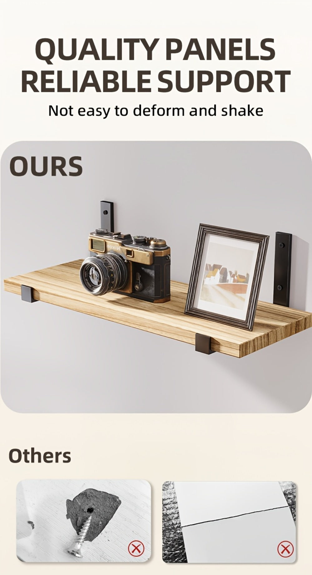 Floating Shelves for Wall 10 Pack 15.8x5.9 Inch Wall Mounted Shelf for Bedroom Kitchen for Home Cooking, Dining and Outdoor Meals