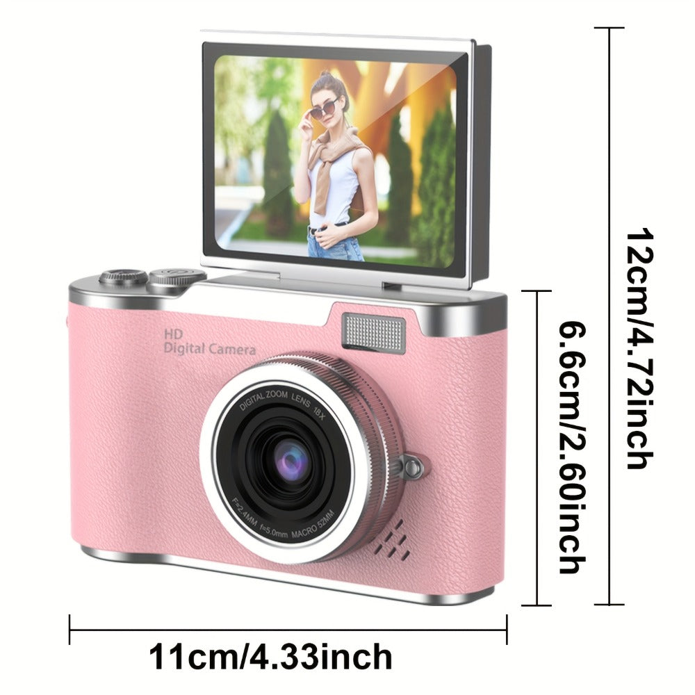Digital Camera 1080P Model LK007 with 2.4-Inch Flip Screen, 32GB Card, Rechargeable Battery and Three Colors
