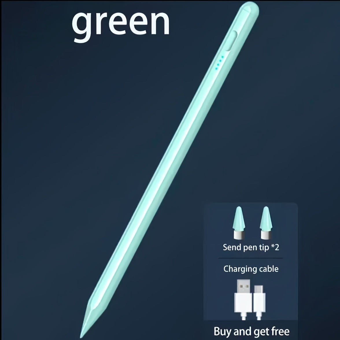 USB-C Rechargeable Stylus Pen with Top Power Button and Single-Pen, Two-Pen or Storage-Bag Bundle Options