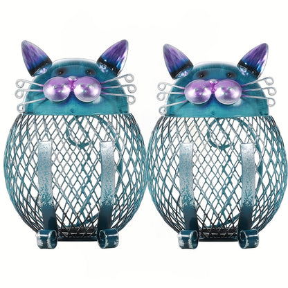 Ceramic Cat Piggy Bank with Removable Bottom Lid – Cute Kitten Coin Bank Figurine for Kids & Adults, Cat Lover Gift