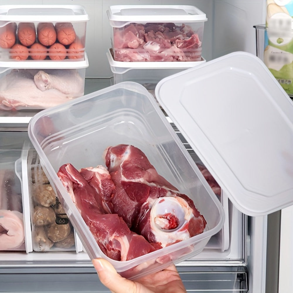 Stackable Refrigerator Storage Containers with Lids 4pcs, 42-Oz BPA-Free Food Storage Set for Meat Fruits Vegetables
