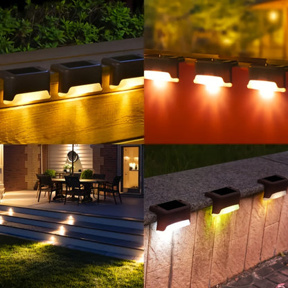Solar LED Deck and Step Light Set in 8-, 16- or 32-Piece Packs with Black, White or Brown Shells