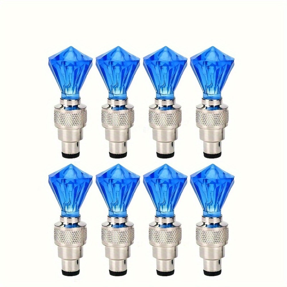 LED Tire Valve Stem Light Sets in 4-, 8- or 16-Piece Blue, Green, Red, Mixed and Skull-Top Configurations