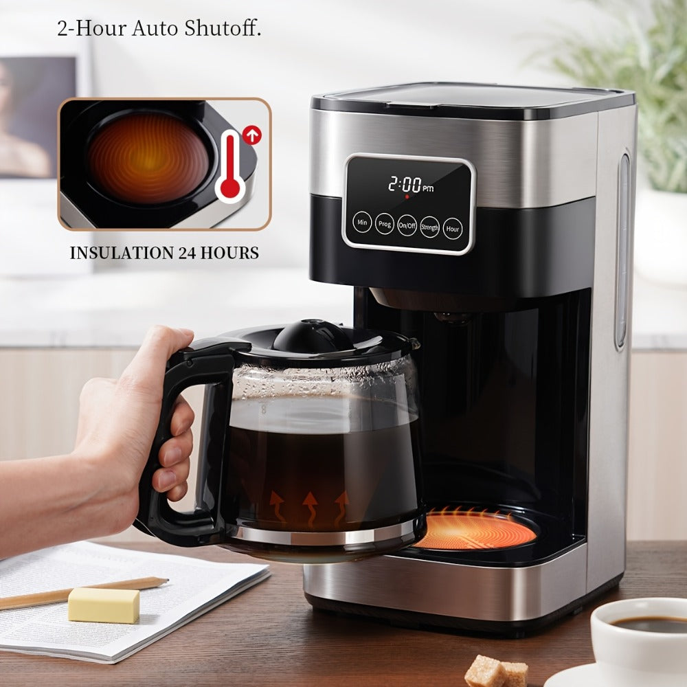 Programmable Drip Coffee Maker 10-Cup Touchscreen Pause and Serve Stainless Steel Carafe for Home Cooking, Dining and Outdoor Meals