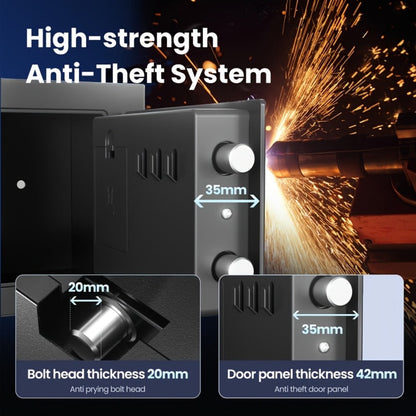 Fingerprint Safe Box with Password and Key Lock 0.3 0.8 1.13 1.71 Cu Ft Home Security Safe for Entryways, Bedrooms and Living Spaces