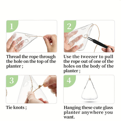 Hanging Planter | Glass Terrarium Hydroponic Air Plant Wall Decor Home