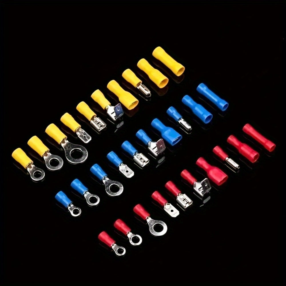 480PCS Wire Terminals Kit, Insulated Crimp Connectors Set with Butt, Ring, Spade & Fork Terminals for Automotive