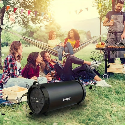 Rechargeable Wireless Boombox Speaker with 3.5mm AUX Input & USB Port, Loud Stereo Sound, 2000mAh Battery