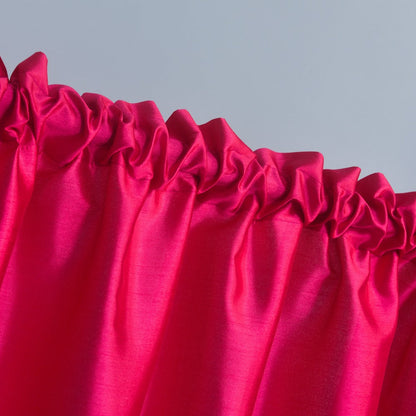 Three-Piece Faux Silk Window Curtain Set with Rod-Pocket Valance, Two 26 x 36-Inch Tiers and Eleven Colors