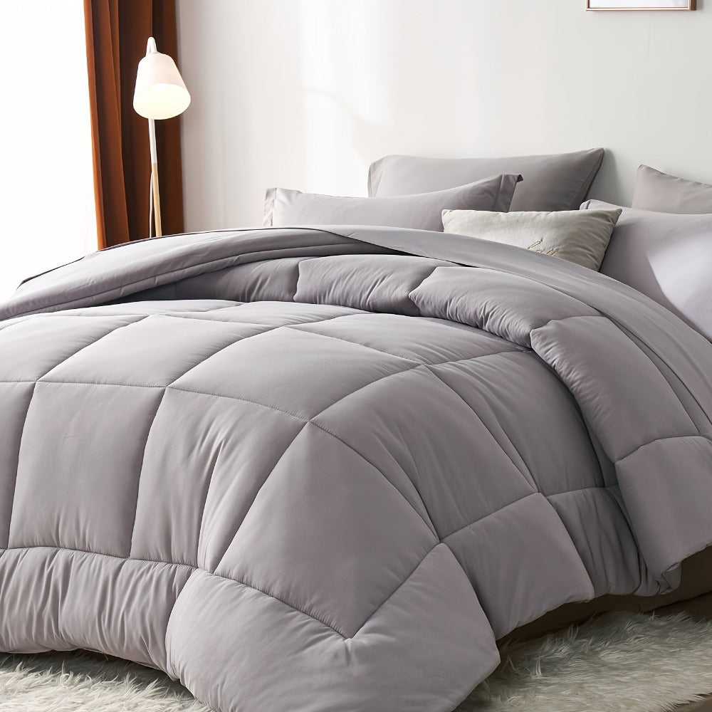 Checkered Microfiber Bed-in-a-Bag Comforter Set with Coordinated Sheets, 16 Color or Code Options and Four Sizes
