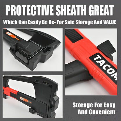 Camping Hatchet 15 Inch Splitting Axe 45 Carbon Steel with Nylon Rubber Non-Slip Handle – Teflon Blade, Blade Cover & Optional Whetstone Set