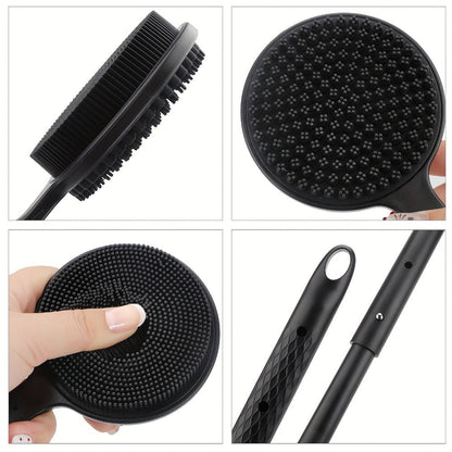 Long Handle Bath Brush Extendable 40-60cm Back Scrubber Dual-Sided Exfoliating Body Brush, for Bath Time, Home Spa and Personal Care