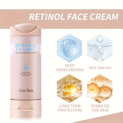 Face Cream Retinol and Vitamin C Formula with Lightweight, Fast-Absorbing Finish for Morning or Night Use
